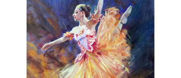 acrylic painting Ballerina dancing on stage