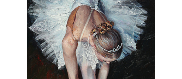 oil painting Ballerina in white tutu