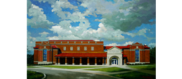 Oil painting landscape with architecture by Yan Sun - oil on canvas