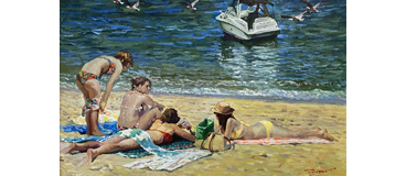 Yan Sun Paintings - Enjoying the Beach