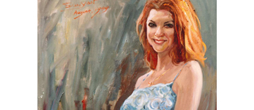 Custom portrait painting by Yan Sun � oil on canvas