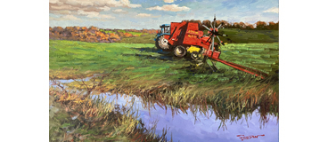 Farm landscape oil painting