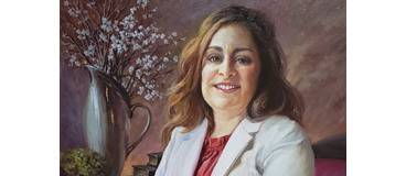 Custom portrait painting by Yan Sun � oil on canvas